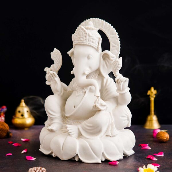 Marble Ganesh ji Statue Idol Murti for Home Decor Office Desk? for HomeDecor Decoration Gifting -1 - Image 2