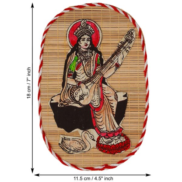 Bamboo Hand Crafted Wall Hangings Of Godess Sarwasti Ji For Home Decor - Image 2